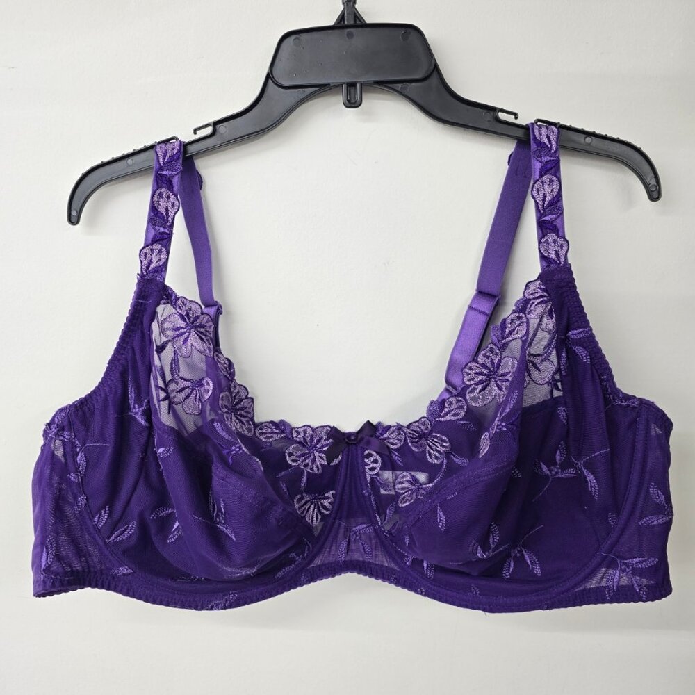Juliette 507UV Purple Lace Underwire Bra Size 52D